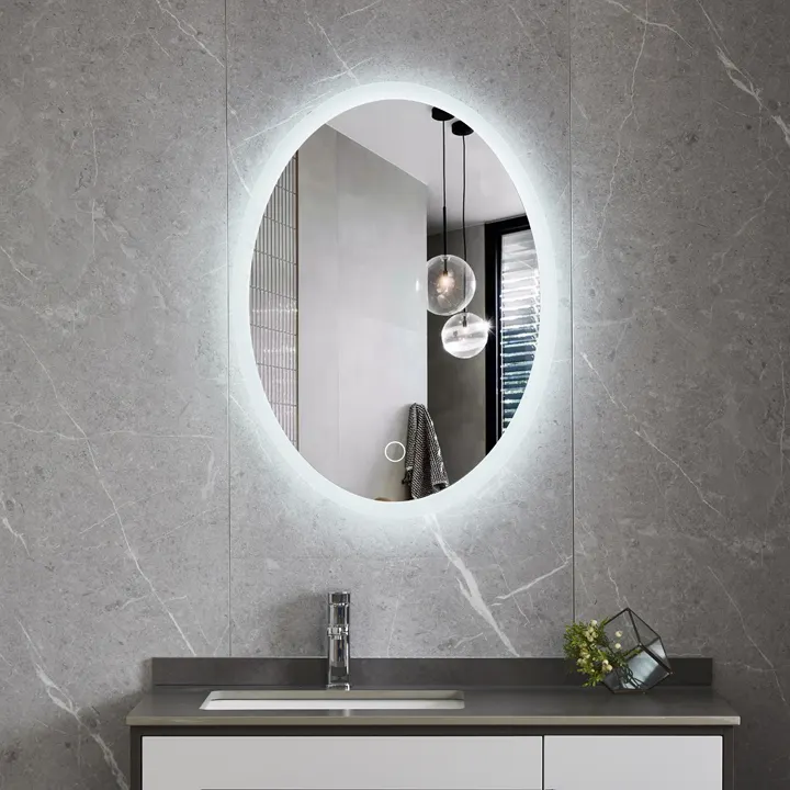 Gương phòng tắm LED Vanity hình bầu dục không khung